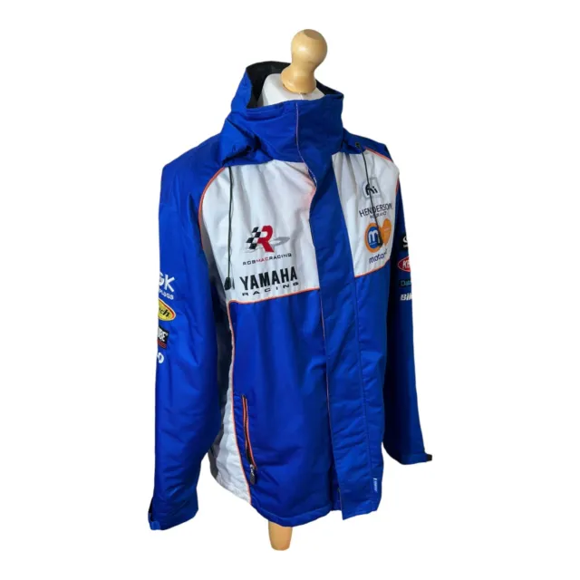 Yamaha Rob Mac Superbike Racing Team Hooded Quilted Jacket Size Mens XL