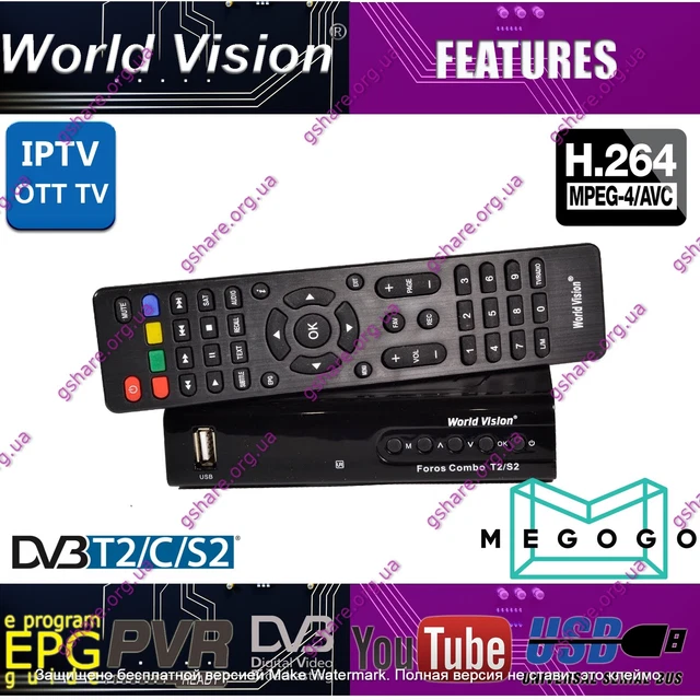 WORLD VISION FOROS COMBO DVB-T2/S2 Kombinationsempfänger EUR 41,16 ...