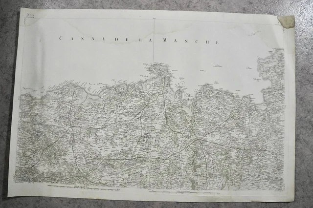 CASSINI CARTE IN PLANO 630mm X 950 mm, 1808, MORLAIX , n°170, 7B,