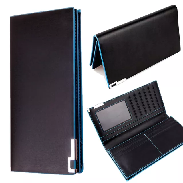 Men's Long Leather Wallet ID Credit Card Holder Clutch Coin Pocket Purse Wallet