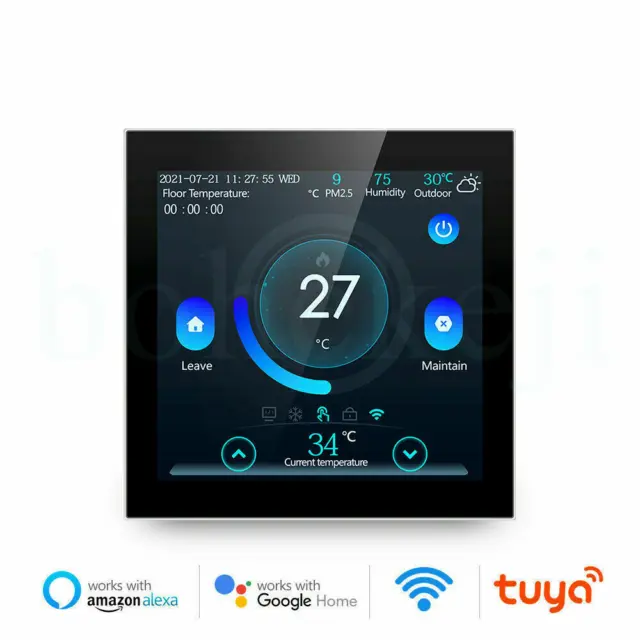 WiFi Smart Floor Thermostat Tuya Electric/Water Heating Temperature Controller