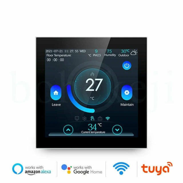 WiFi Smart Floor Thermostat Tuya Electric/Water Heating Temperature Controller