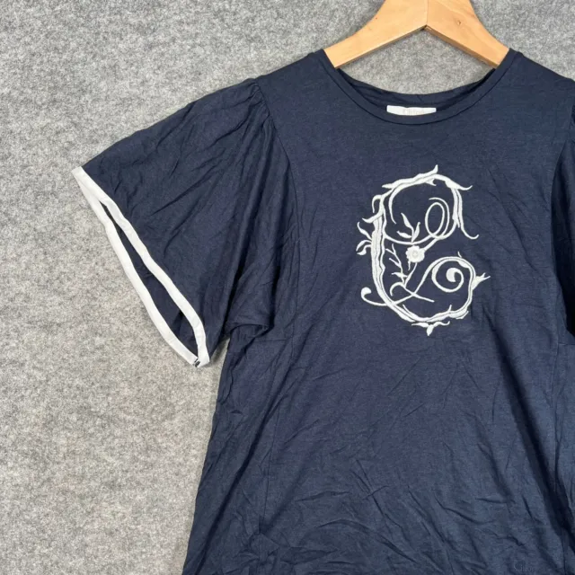 T-shirt CHLOE Top età 12 anni blu navy maniche corte stampa logo cotone 3