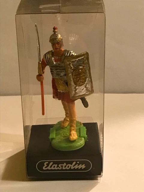 Figurine Elastolin Romain Avec Lance – Réf. 7200 – Échelle 1:22,5 (75mm) – NEUVE