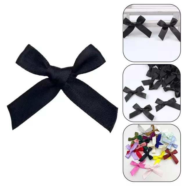 Stylish 50pcs Double Sided Polyester Bows in Black for Clothing Shoes Hats Toys