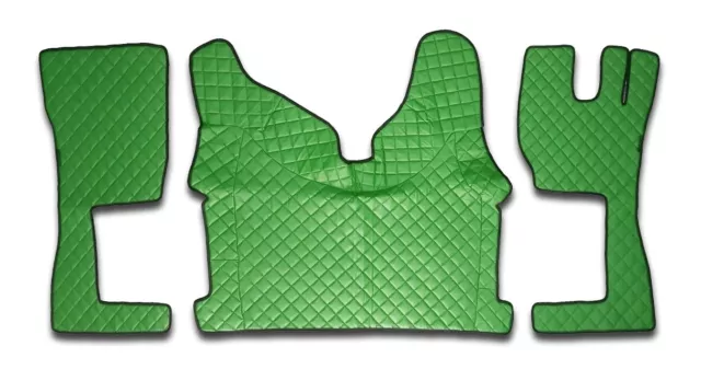 Eco Leather Set Green Rhd Floor Mats+Engine Cover For Truck Volvo Fh Auto 2014+