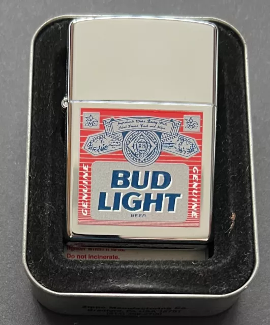 Zippo Lighter Budweiser Light Mirror Finished 2000