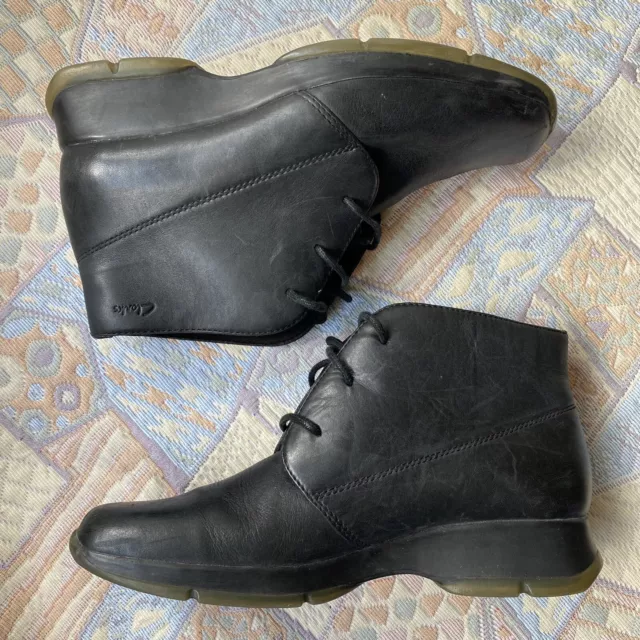 polet Nat sted støj CLARKS SPRINGERS WATERPROOF Black Leather Boots Size 8 D Black Leather  £24.95 - PicClick UK
