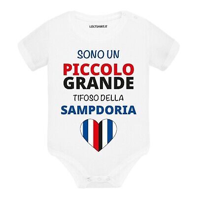 Body neonato a maniche corte Sono un piccolo grande tifoso della Sampdoria