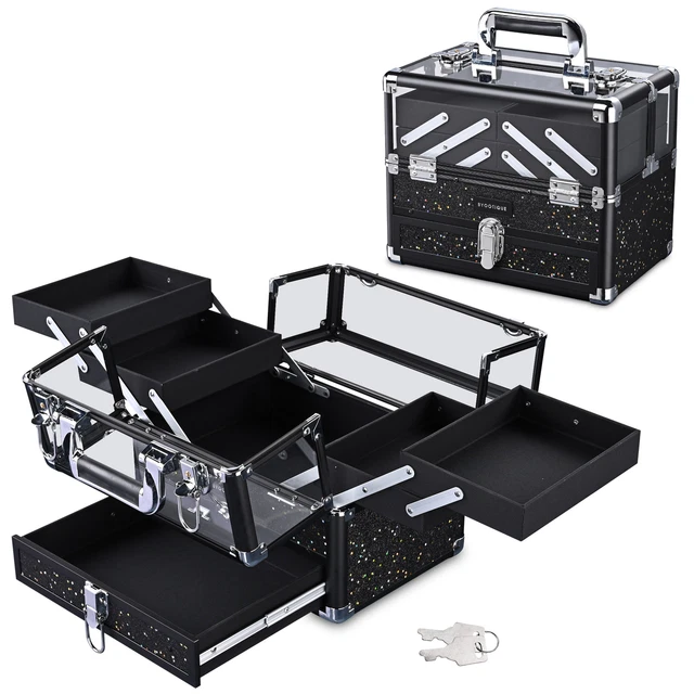 Byootique Makeup Train Case Star Cosmetic Organizer Jewelry Box Travel Artists