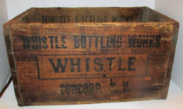 Whistle Soda Pop Concord NH Wood Bottle Shipping Crate Dated 1926