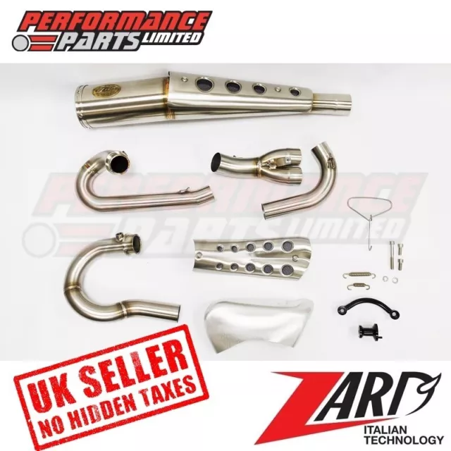 Triumph Street Twin 900 2022 Zard Stainless 2>1  High Mount Full Exhaust System