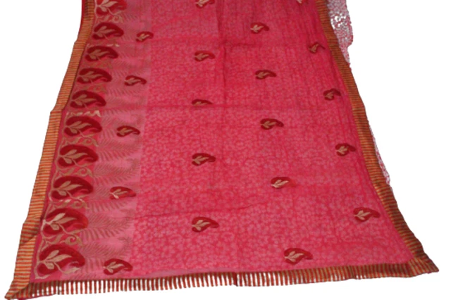 Femmes robe Sari indien artisanat tissu Floral imprimé couture coton Saree...