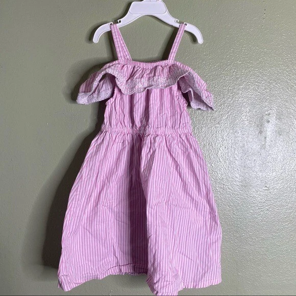 Picapino Girls Pink Cold Shoulder Dress Size 5 Boho Party Birthday Dress