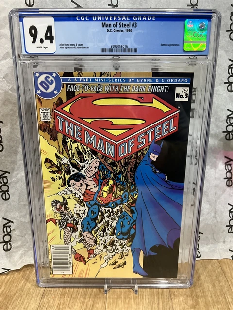 Man of Steel #3 CGC 9.4 1986 DC Comics Batman App John Byrne Story Newsstand