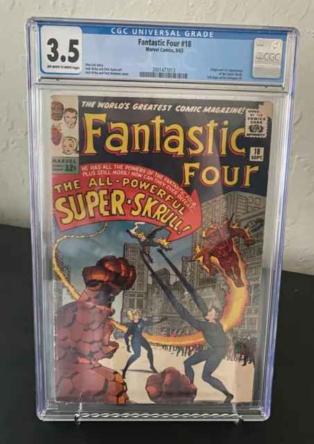 Fantastic Four 18 CGC 3.5 First Super Skrull Marvel Comics 1963