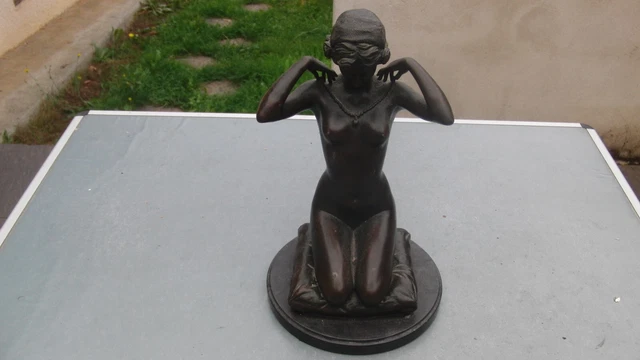 aubaho Statuette de Femme après Paul Ponsard Bronze 28cm Style Antique