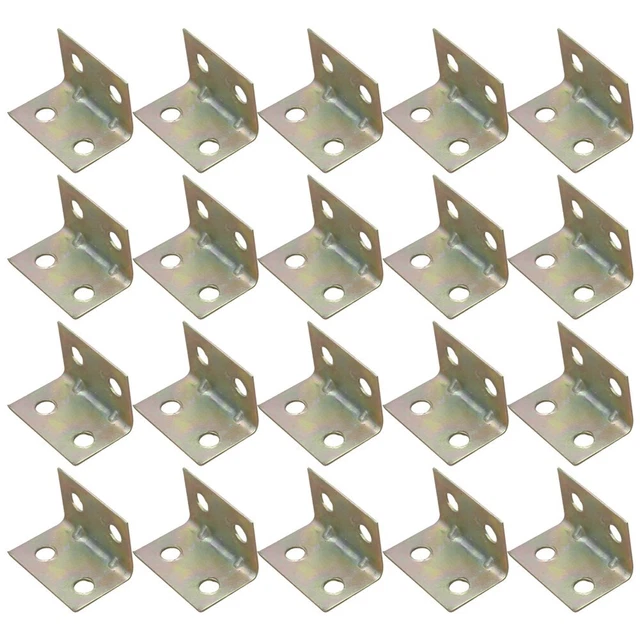 20pc Stainless Steel 90 Degree Angle Bracket Corner Brace Joint Bracket Fastener