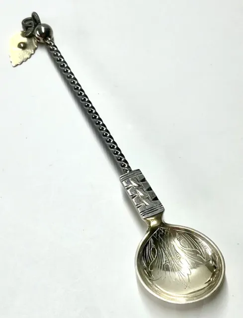 Marius Hammer Art Deco Vintage Twisted Handle Norwegian 830 Silver Spoon