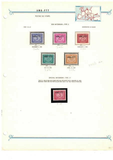 Trieste AMG-FTT 1952-54 Postage Dues MLH on Bush Album Page