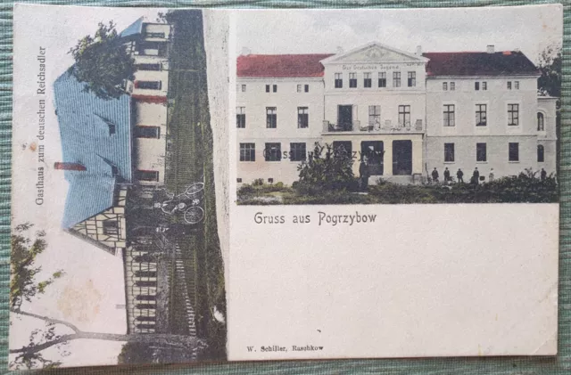 Ak Pogrzybów bei Ostrowo (Ostrów Wielkopolski). Gasthaus. 1914 Großpolen Posen