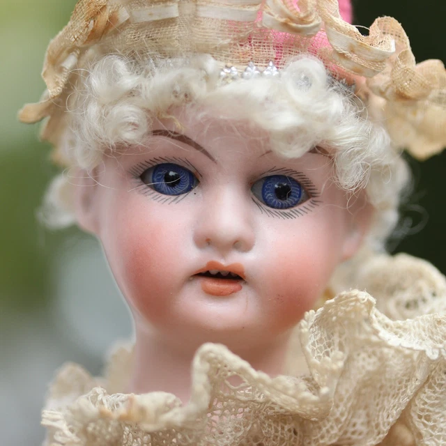 Robe De Poupée Ancienne Jumeau - Soie Avec Chapeau - Années 1910 - Taille 60-70cm