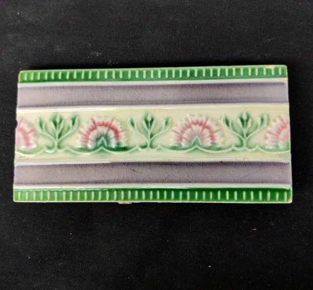 1940s Vintage Architecture Furniture Tile Floral Majolica Art Nouveau England 2