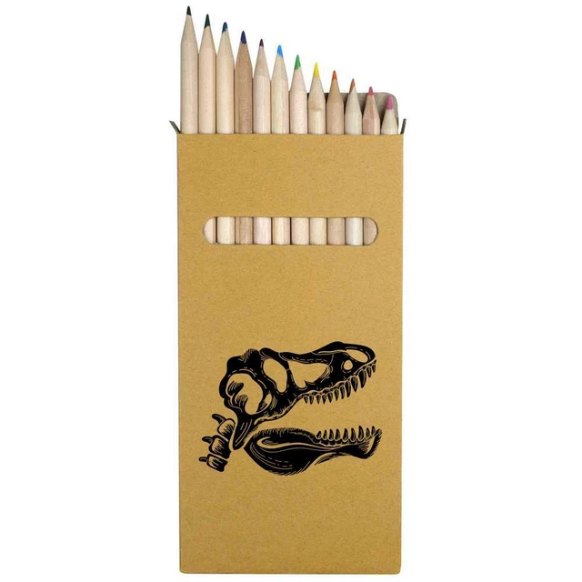 12 x 'Tyrannosaurus Schädel' lang 178 mm Buntstifte/Bleistift-Set (PE00051133)