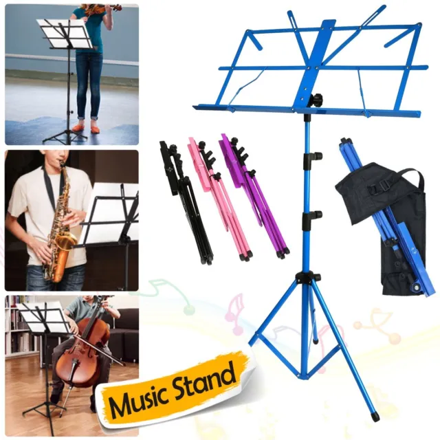Heavy Duty Foldable Music Stand Holder Base Tripod Orchestral Conductor Sheet Uk