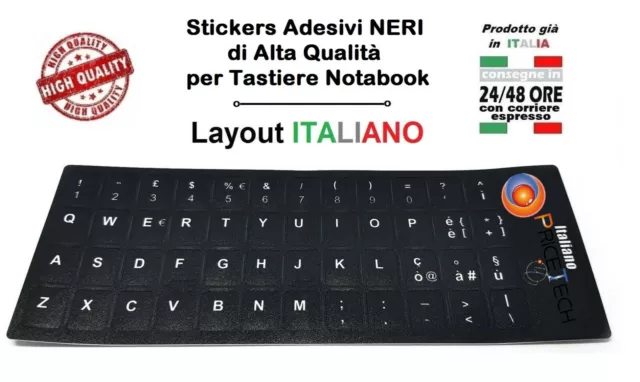 ADESIVI TASTIERA ITALIANA STICKERS NETBOOK/NOTEBOOK - TASTI PICCOLI ITA