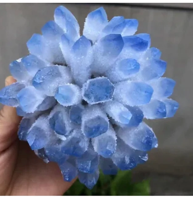 New Find Blue Phantom Quartz Crystal Cluster Mineral Specimen Healing 300g+/1pcs 4