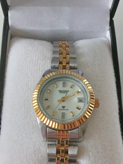 Ladies Used Sekonda Diamond Analogue Quartz Wristwatch