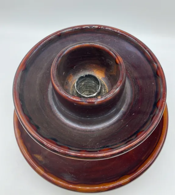 Vintage Large Brown LOCKE 1930 Porcelain/Ceramic High Voltage Insulator 2