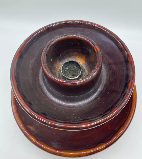 Vintage Large Brown LOCKE 1930 Porcelain/Ceramic High Voltage Insulator 2