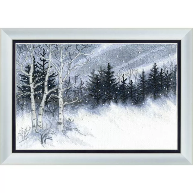 Counted Cross Stitch Kit Winter night DIY Unprinted canvas