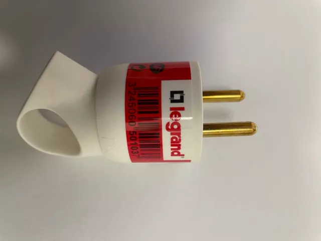 Fiche électrique mâle 2 pôles + terre, 16 A, LEGRAND