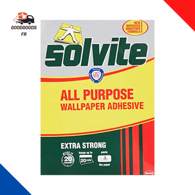 Solvite Colle À Papier Peint Ultrarésistante Multiusage 20 Rouleaux