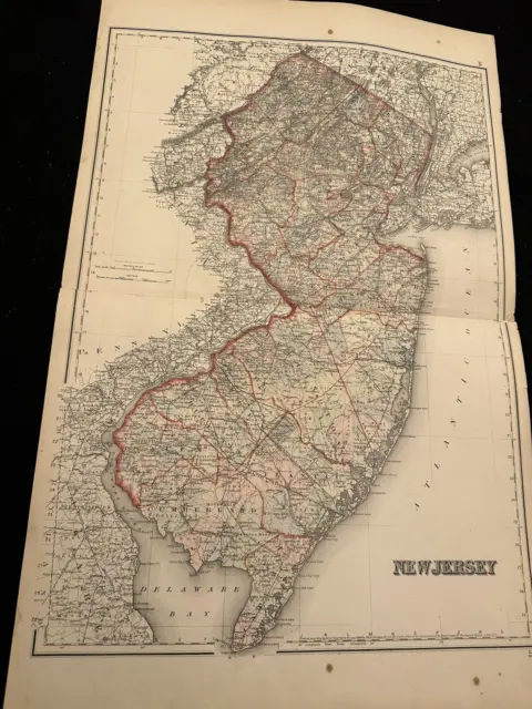Original 1868 Atlas Map of New Jersey by Colton - Suitable for Framing