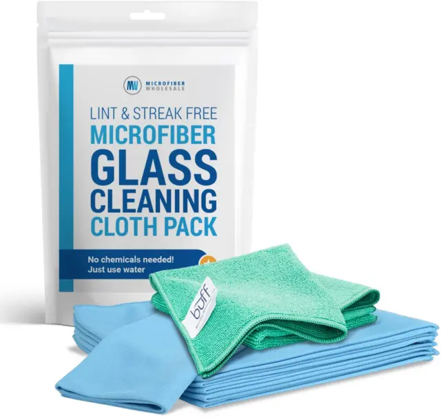 Microfiber Glass Cleaning Cloths | Streak Free Windows & Mirrors | Lint Free Tow
