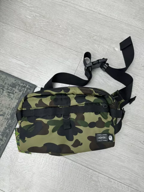 BAPE x Porter 1st Camo Waist Bag | Green | 100% Authentic | A bathing ape