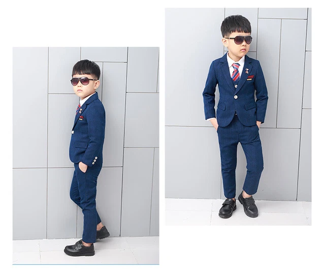 NUOVI abiti da smoking bambini ragazzi set completo festa di nozze abiti formali per bambini 2-12 anni 3