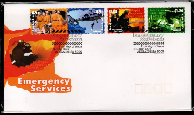 1997 'Emergency Services' FDC PMK Adelaide SA 5000 in Sealed Pack