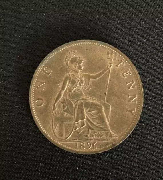 1896 One Penny Coin Queen Victoria
