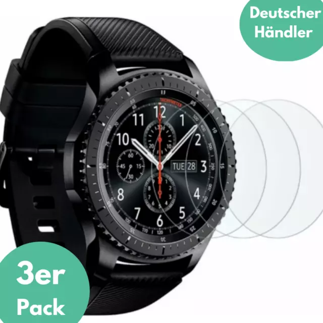 3X Hartglas für Samsung Galaxy Watch 46 mm Gear S3 Schutzglas Panzerfolie 9H ✅