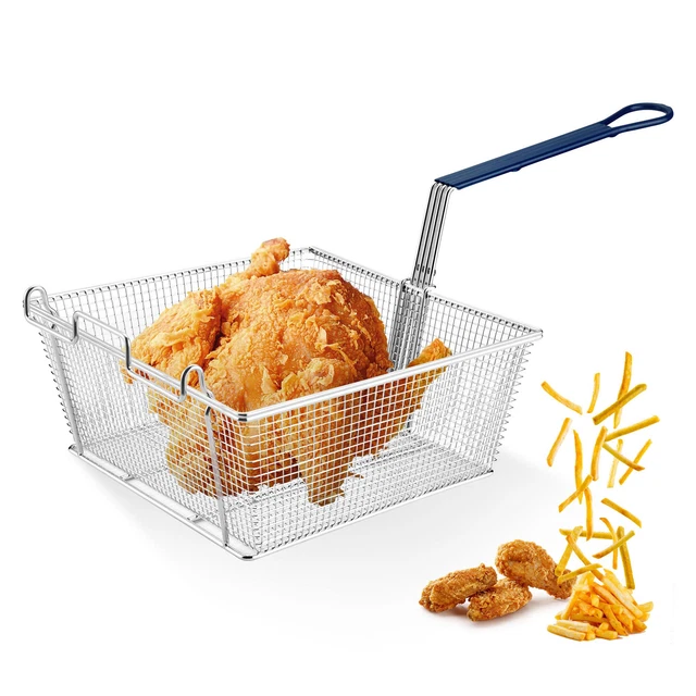 WeChef Deep Fryer Basket w/ Non-slip Handle for Commercial Restaurant Kitchen