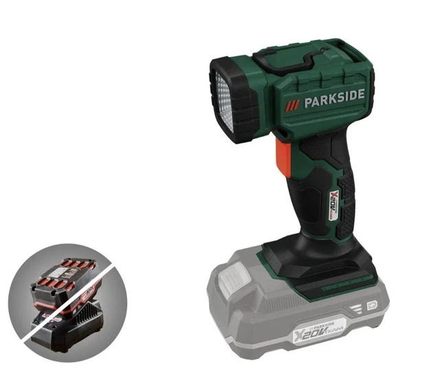 Parkside 20V Akku-Handlampe PLHLA 20 Li B1 – Ohne Akku & Ladegerät, Mit Neigbarem Kopf
