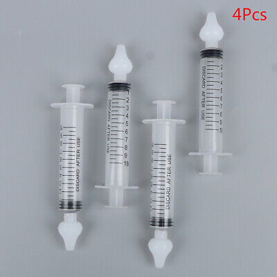 4 piezas 10 ml tubo de aguja limpia para el cuidado del bebé limpiador nasal infantil lavado nasal F Tq
