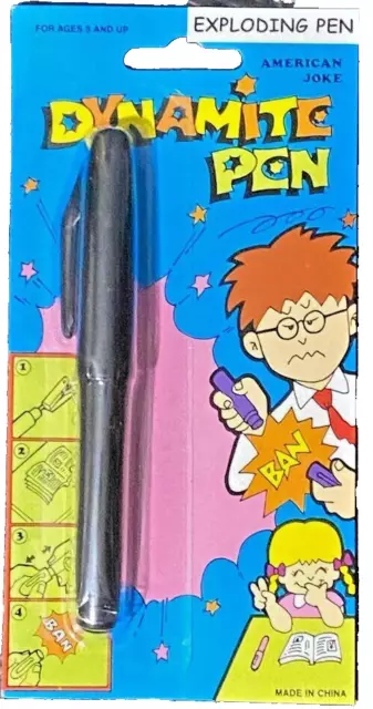 Exploding Bang Pen Dynamite Joke Novelty Prank Joke Shop Includes Caps