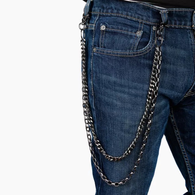 FASHION-FORWARD MENS HIP Hop Punk Chain Cargo Pants Chain Jeans Chain ...
