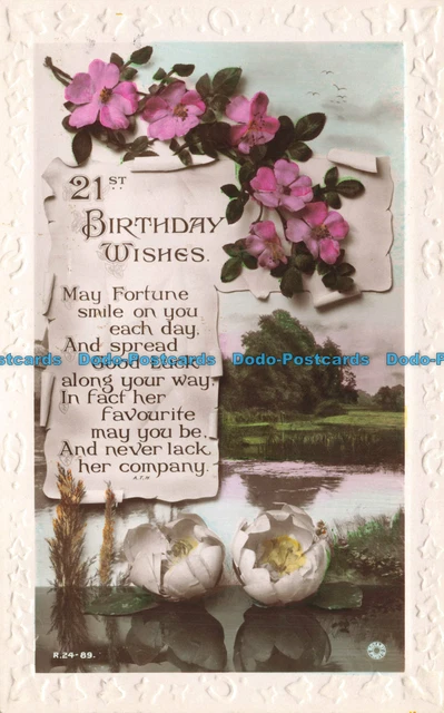 R656008 21 st Birthday Wishes. May Fortune Smile on You Each Day. Rotary Photo.
